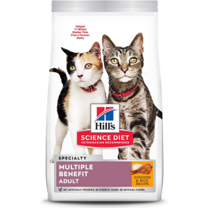 Hill's Science Diet Chicken Recipe Dry Cat Food for Adults – 7 lb Bag for Multiple Health Benefits