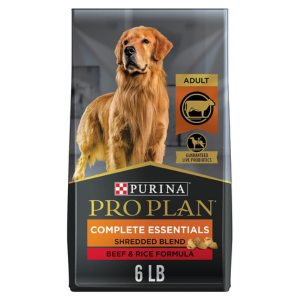 Purina Pro Plan High Protein Dog Food With Probiotics Shredded Blend Beef & Rice Formula 6lb