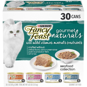 Fancy Feast Gourmet Naturals Seafood Wet Cat Food Variety Pack - 30 Count of 3oz