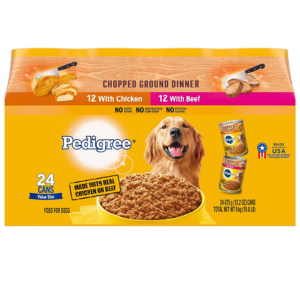 PEDIGREE Chopped Ground Dinner Adult Canned Soft Wet Dog Food Variety Pack