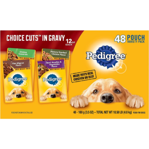 Pedigree Choice CUTS in Gravy Nutritional Feast 48 Pouch Variety Pack for Adult Dogs